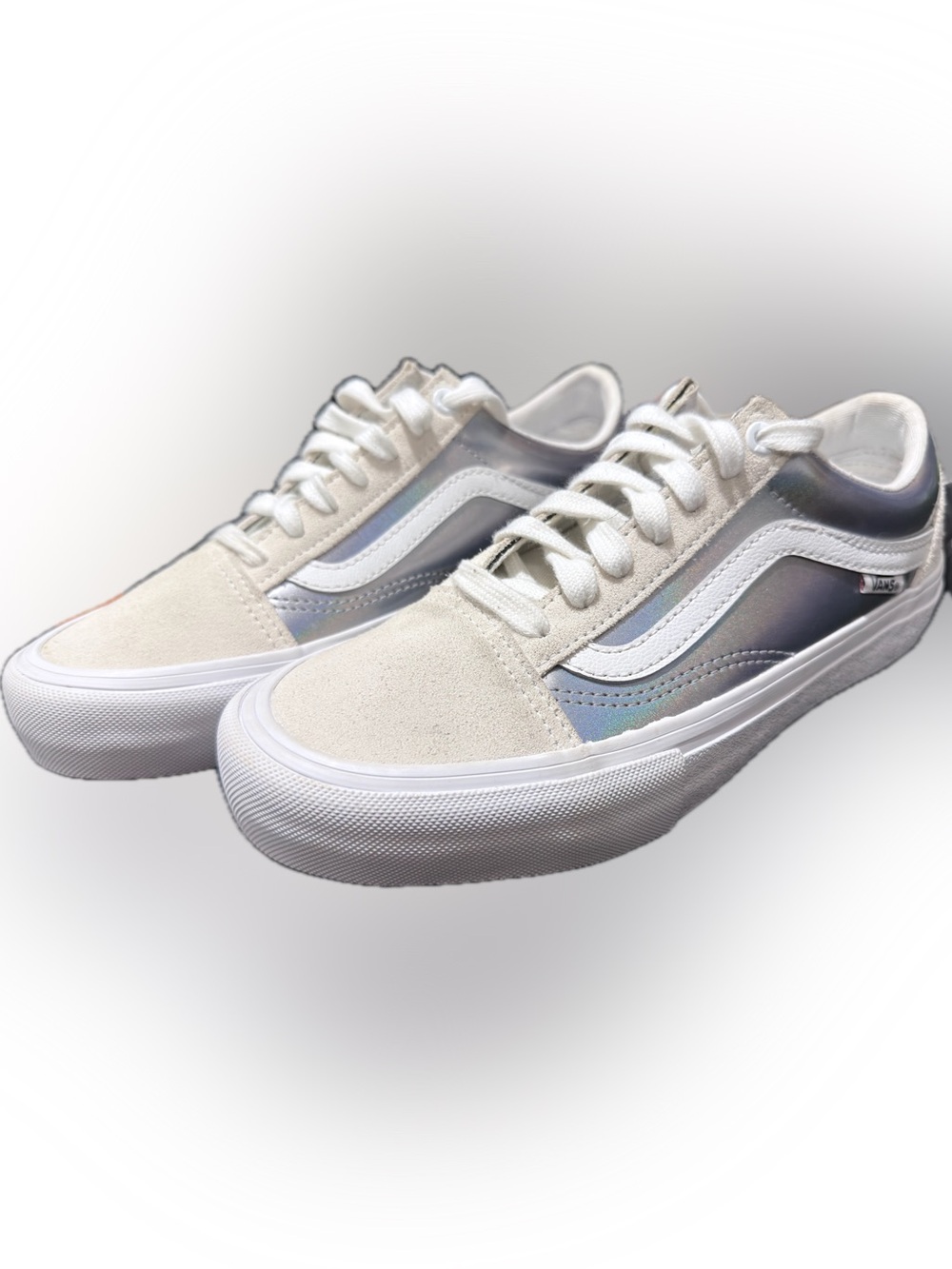 Vans Iridescent/Holographic Pro Skateboarding Shoe with Suede Trim - Picture 3 of 11